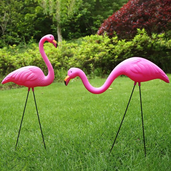 Small Pink Flamingo Yard Ornament, 2 Sets
