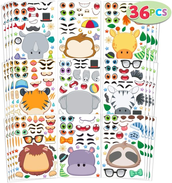 Safari Animal Mix And Match Sticker Sheets