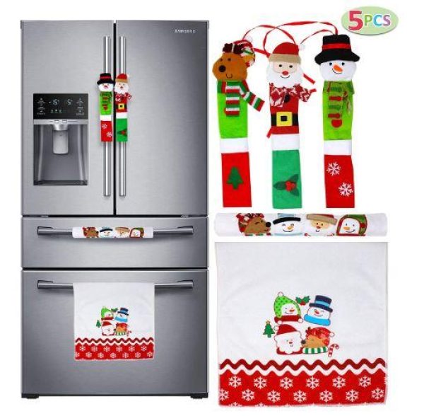 Christmas Kitchen Appliance Handle Covers, 5Pcs