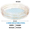 2pcs 45in Inflatable Transparent Glitter Kiddie Pool