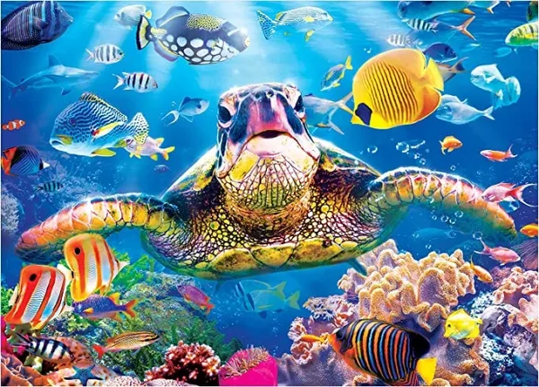 2in1 1000 Pcs Sea Turtle Jigsaw Puzzles