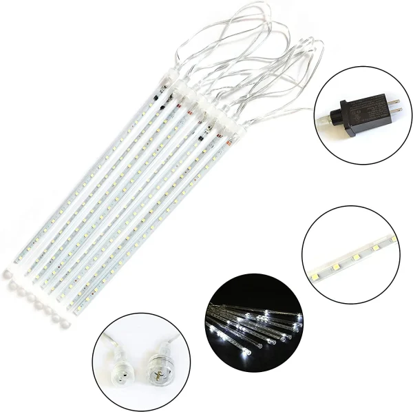 2x 8 Tubes Christmas Meteor Shower Icicle String Lights