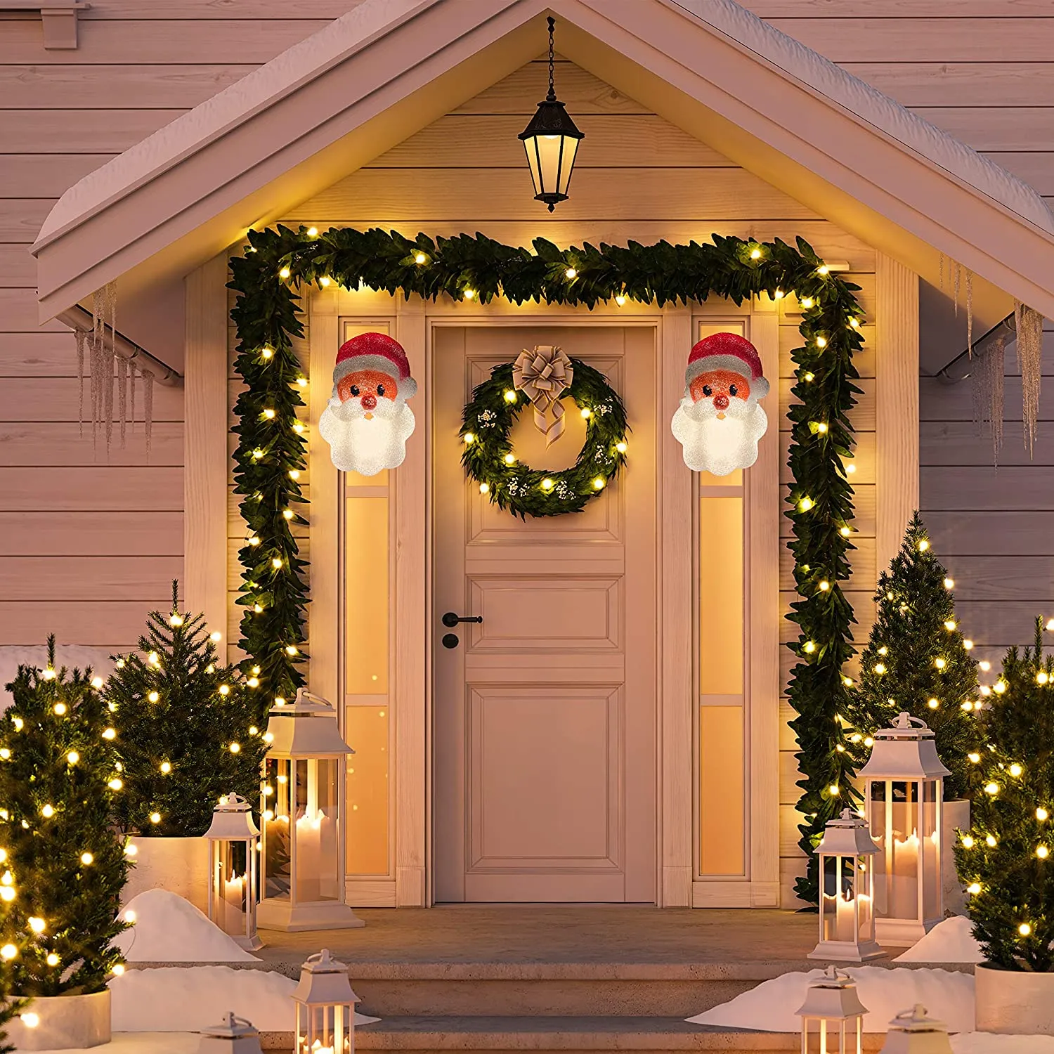 Christmas Décor for Front Porches  Lanterns decor, Outdoor christmas lights,  Decorating with christmas lights