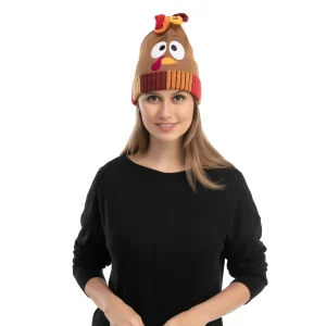 2Pcs Thanksgiving Pom Pom Beanie Hats