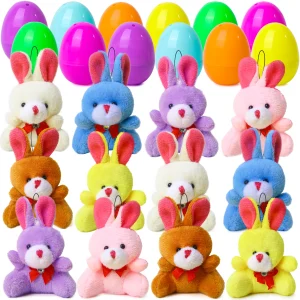12Pcs Bunny Plush Prefilled Easter Eggs 2.2in