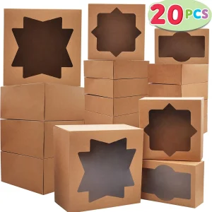 20pcs Kraft Bakery Cookie Boxes
