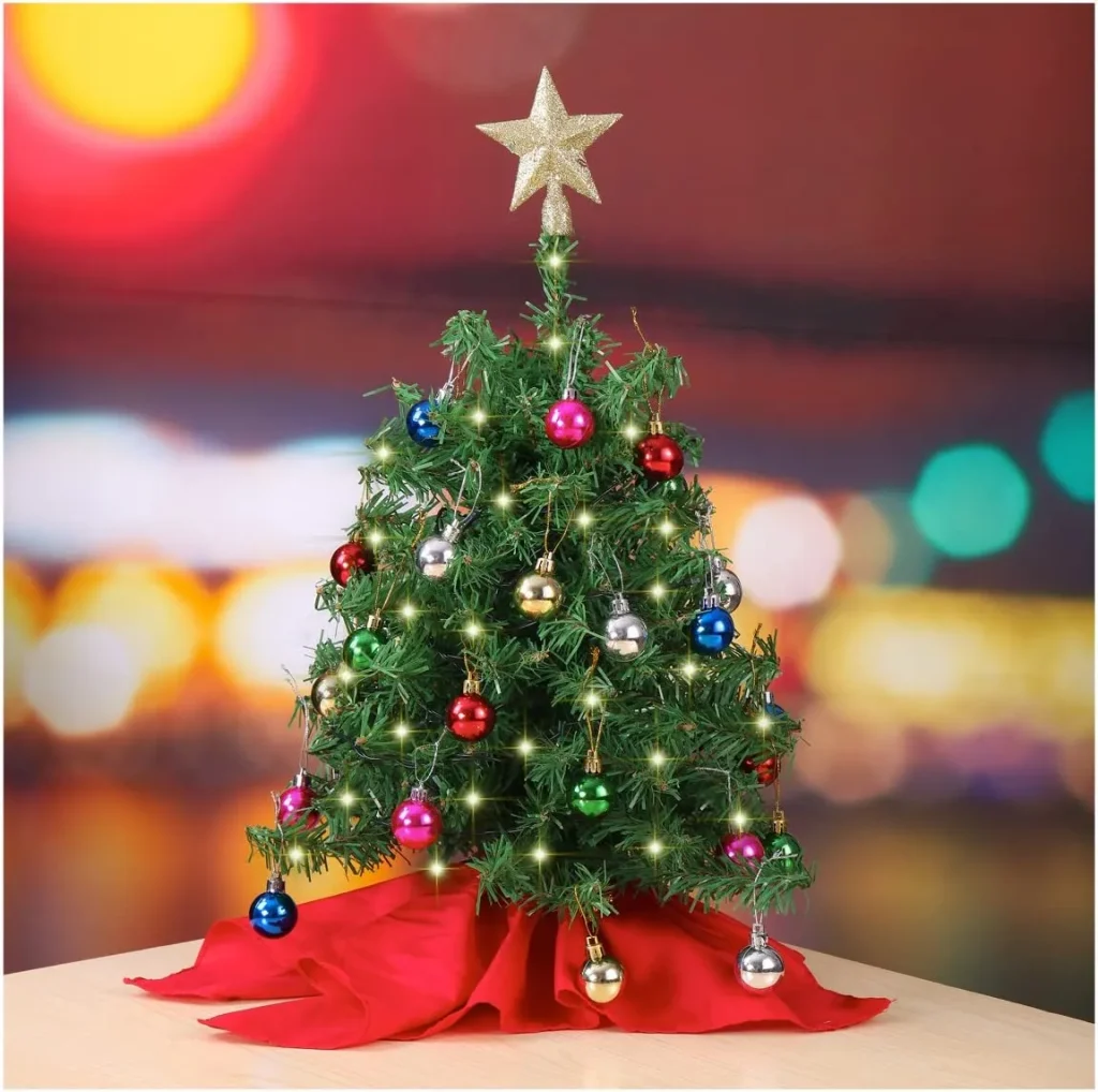 Gleaming Pre lit LED Table Top Mini Christmas Tree 20in