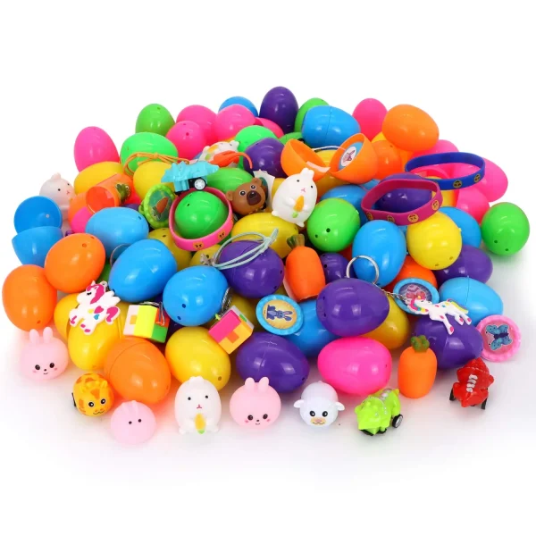 200Pcs Novelty Toys and Stickers Prefilled Easter Eggs