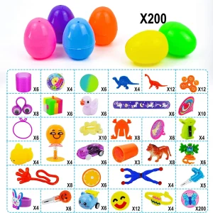200Pcs Assorted Toys Prefilled Easter Eggs