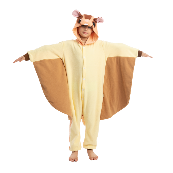 Unisex Child Pajama Plush Flying Squirrel Animal Costume