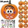 20pcs Assorted Pumpkin Decorating Sticker Kit 10in x 6.25in