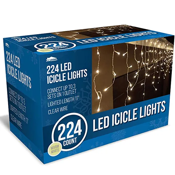224 LED Multicolor Icicle Christmas Lights
