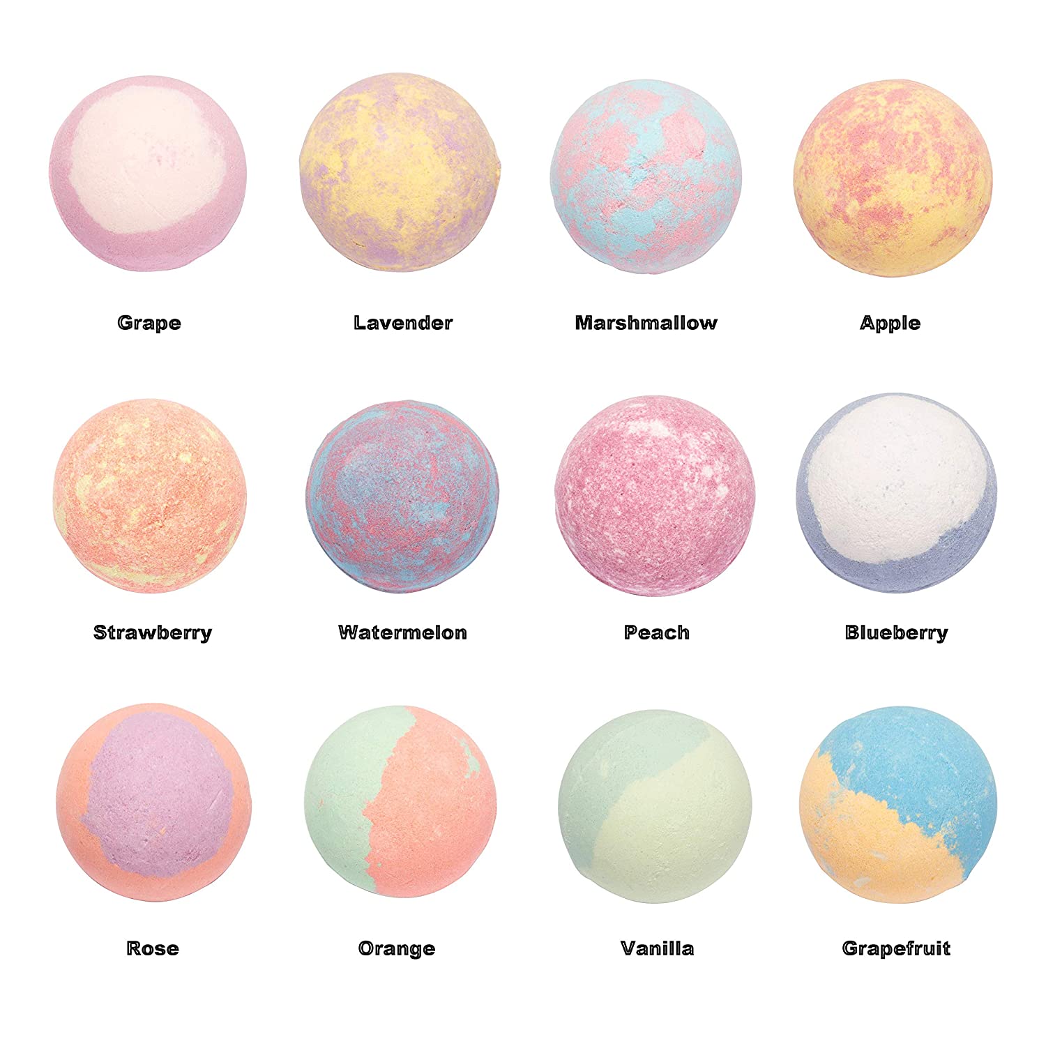 Bath Bombs for Kids with Mochi Squishy, 12 Pack