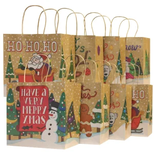 24pcs Christmas Kraft Paper Goodie Gags with Handle