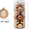 24pcs Champagne Christmas Ball Ornaments