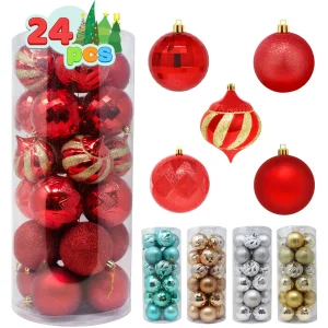 24pcs Red Christmas Ball Ornaments