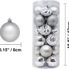 24pcs Silver Shatterproof Christmas Ball Ornaments 3.15in