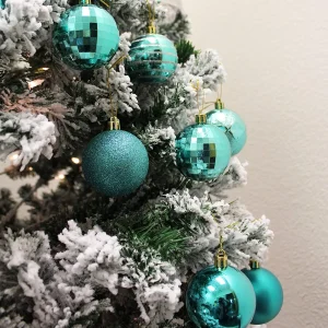 24pcs Teal Christmas Ball Ornaments
