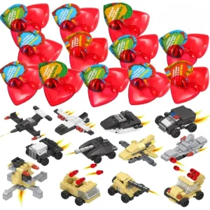 24 Pcs Prefilled Hearts with Valentines Day Cards for Kids-Classroom Exchange Gifts