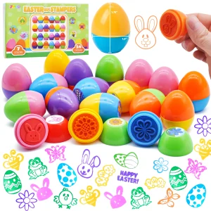 24Pcs 1.75in Easter Egg Stampers for An Enjoyable Easter Egg Hunt Game