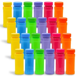 24Pcs Bubble Bottles with Wand Assortment 6 colors,2oz