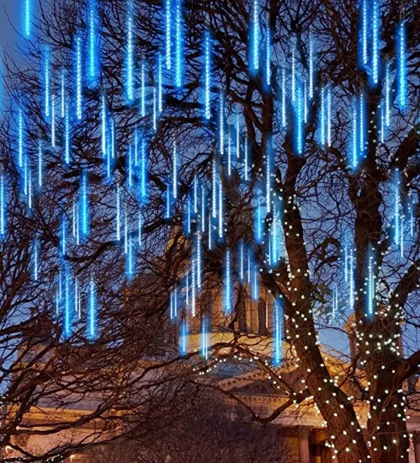 8 Tubes (12in) Christmas Falling Rain Drop Icicle String Lights