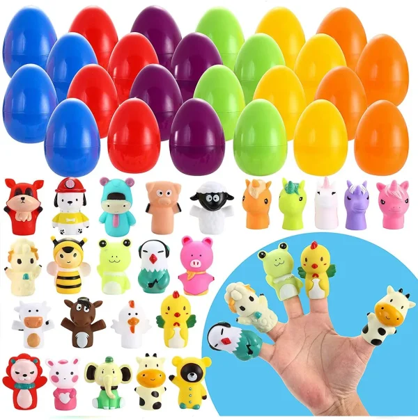 24Pcs Animal Finger Puppets Prefilled Easter Eggs