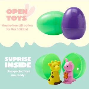 24Pcs Animal Themed Erasers Prefilled Easter Eggs
