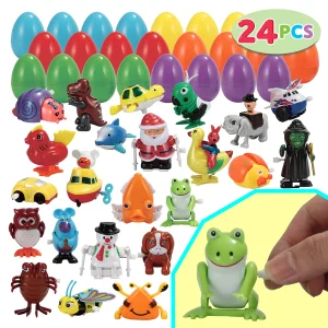 24Pcs Wind Up Toy Prefilled Easter Eggs