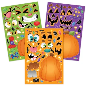 24Pcs Halloween Characters Make a Face Sticker Sheet