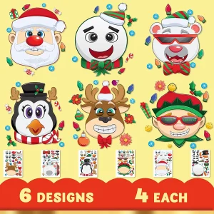 24Pcs Kids Christmas Sticker Sheets