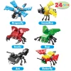 24Pcs Kids Valentines Cards with Insect Building Blocks-Classroom Exchange Gifts