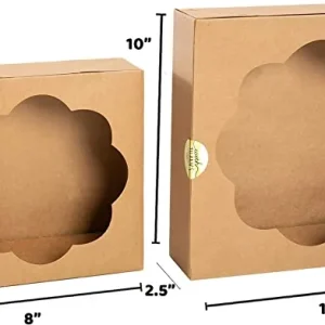 24Pcs Kraft Bakery Boxes with Stickers