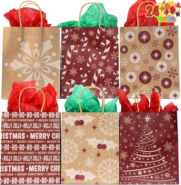 24pcs Christmas Goodie Bag Gifts with Handles
