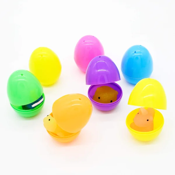 24Pcs Soft and Yielding Glitter Prefilled Easter Eggs