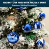 24pcs Blue and White Christmas Ball Ornaments