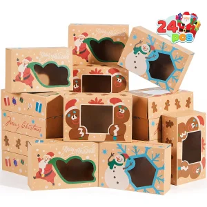 24pcs Christmas Gift Boxes with Window Auto-Popup