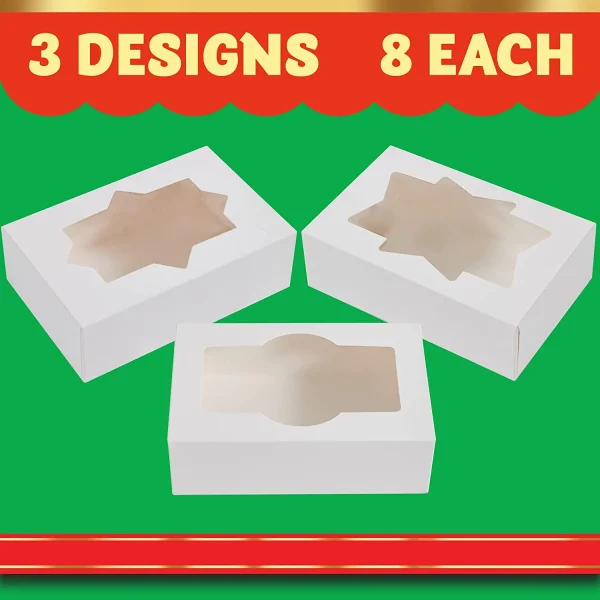 24pcs christmas gift Cookie Boxes With Window Set