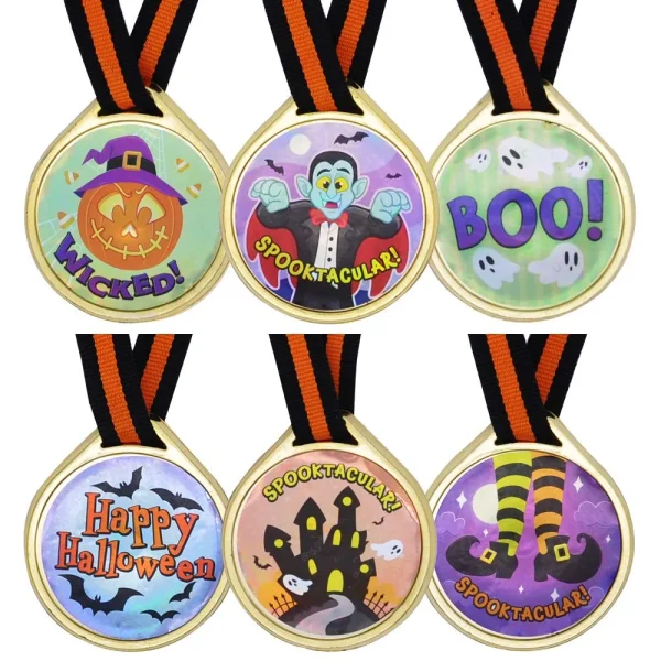 24pcs Halloween Medal Trophies and Trophy Ribbons
