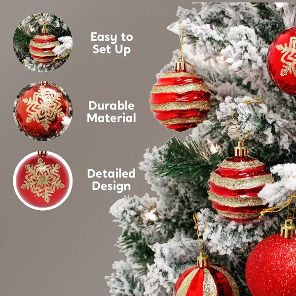 24pcs Red and Gold Christmas Ball Ornaments