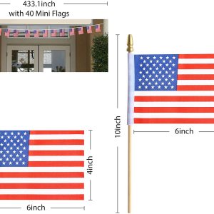 10″ Stick Flags & 8″ Flag Garlands, 14 Pcs