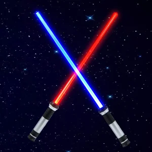 2Pcs LED Light Up Laser Swords Double Bladed Dual Sabers 26.5in