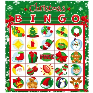 28pcs Christmas Bingo Cards for Kids