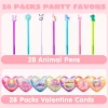 28Pcs Kids Valentines Cards with Animal Pen-Classroom Exchange Gifts