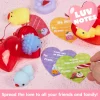 28Pcs Mochi Squishies Filled Hearts with Valentines Day Cards for Kids-Classroom Exchange Gifts