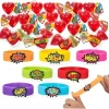 28Pcs Prefilled Hearts with Power Bracelets and Valentines Day Cards for Kids-Classroom Exchange Gifts