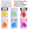 28Pcs Sticky Hands  with Valentines Day Cards for Kids-Classroom Exchange Gifts