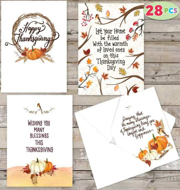 28Pcs Thanksgiving Blessings Cards- JOYIN