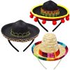 Cinco De Mayo Fiesta Fabric And Straw Sombrero Headbands
