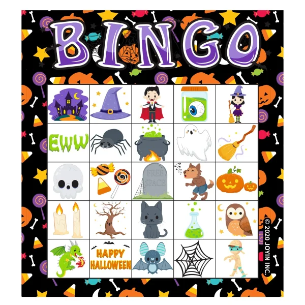 28pcs Halloween Bingo Card Game